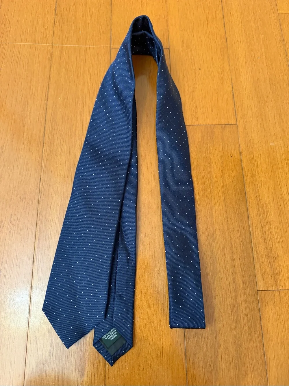 J. Crew Men’s 100% Silk Navy Blue Microdot Dress Tie